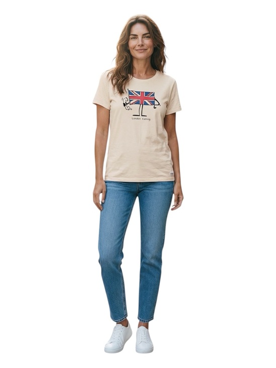 Life Is Good London Calling Union Jack Crusher Tee Cream Graphic Shirt XL NWT - Picture 3 of 12